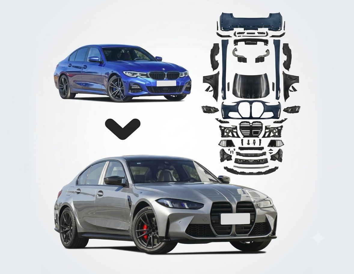 Bmw G20 İçin Uyumlu  G80 M3 Görünüm Body Kit ( Far -Çamurluk- Kaput Dahil )