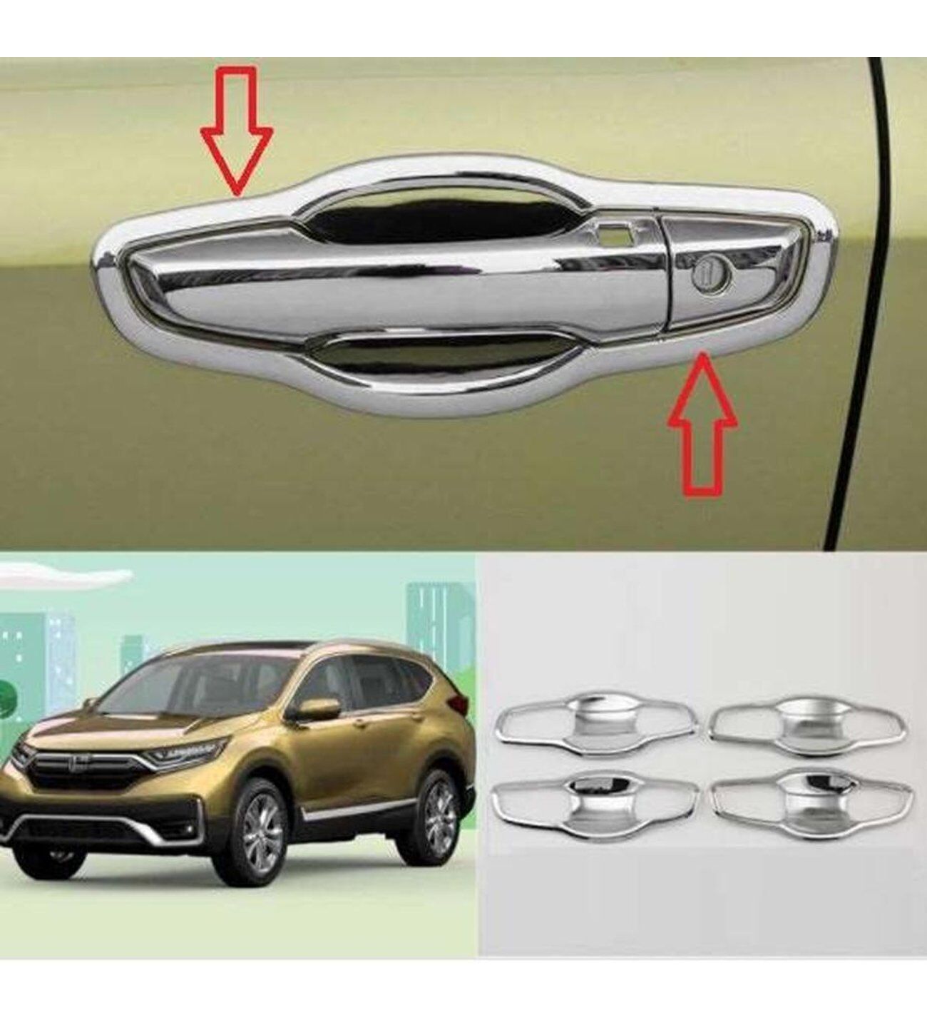 Honda Cr-V  Uyumlu 2018 Sonrası Dış Kapı Kolu İç Kaplama ABS Krom Parça