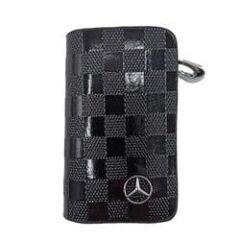 Mercedes İçin Uyumlu Yedek Parça Fermuarlı Parlak Deri Uyumlu Anahtar Kabı