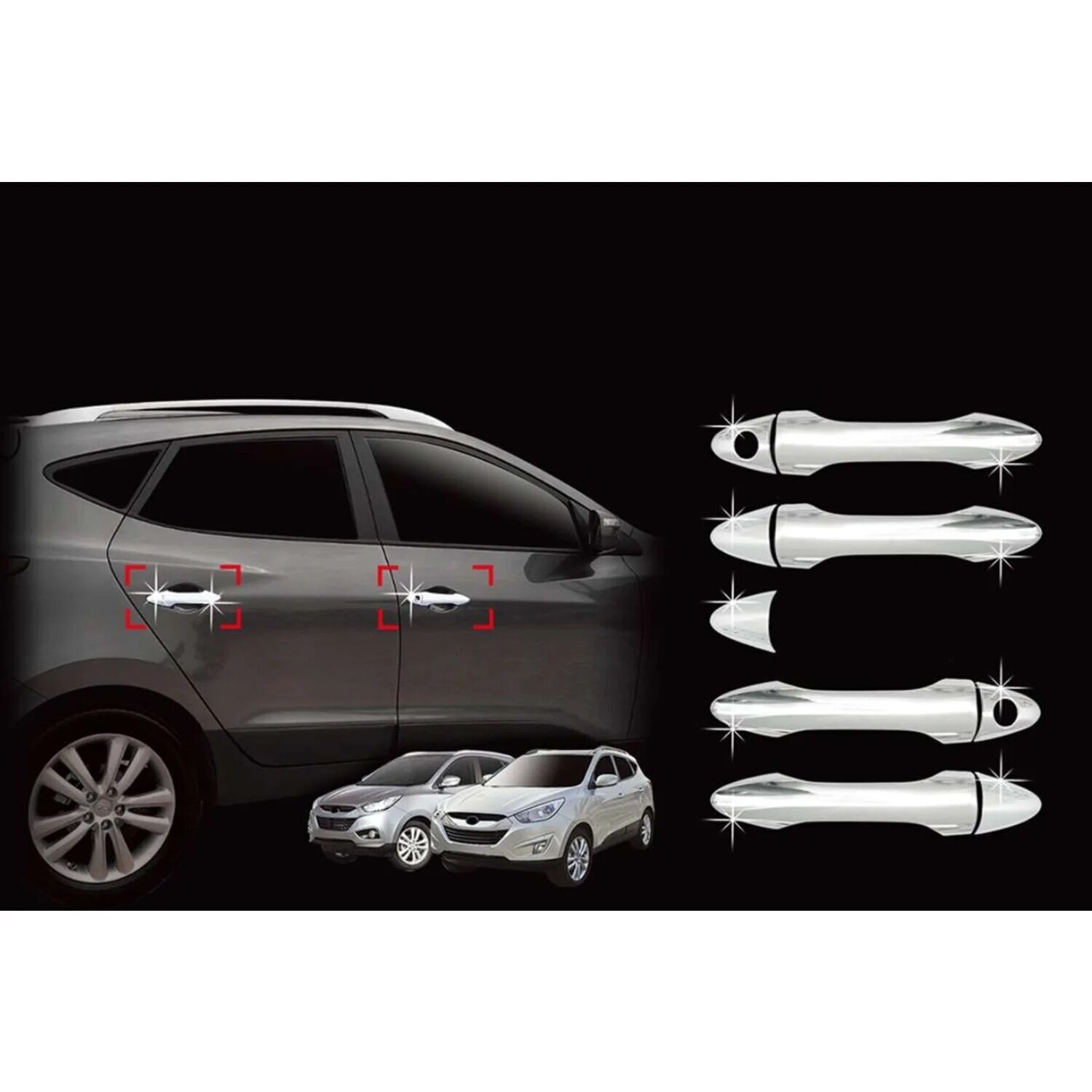 Hyundai IX35 2010+ Uyumlu Kapı Kolu Abs Krom