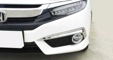 Honda Civic Fc5 Uyumlu  2016-2019 Ön Sis Kaşı Ve Halka Kaplaması Nikelaj