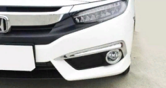 Honda Civic Fc5 Uyumlu  2016-2019 Ön Sis Kaşı Ve Halka Kaplaması Nikelaj