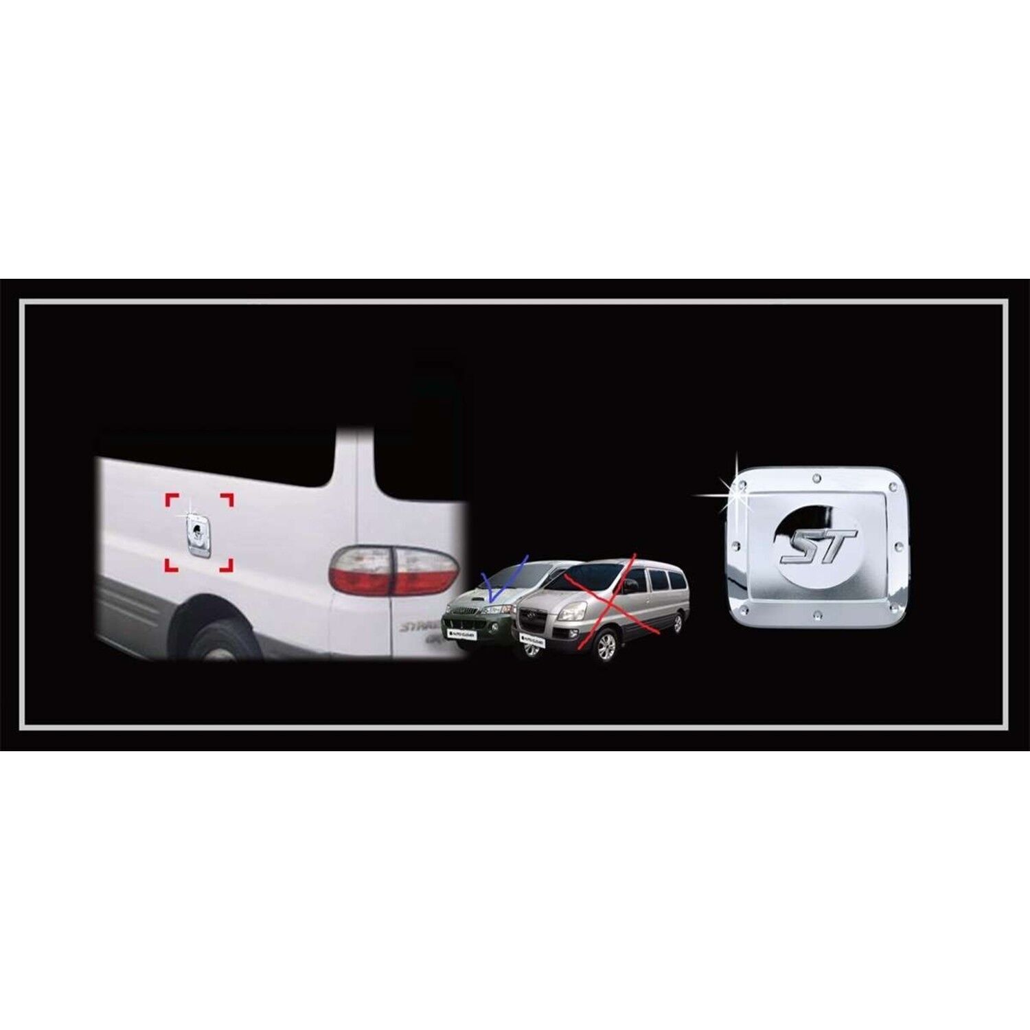 Hyundai Starex 1997-2007 Uyumlu Depo Kapağı Kaplama Krom