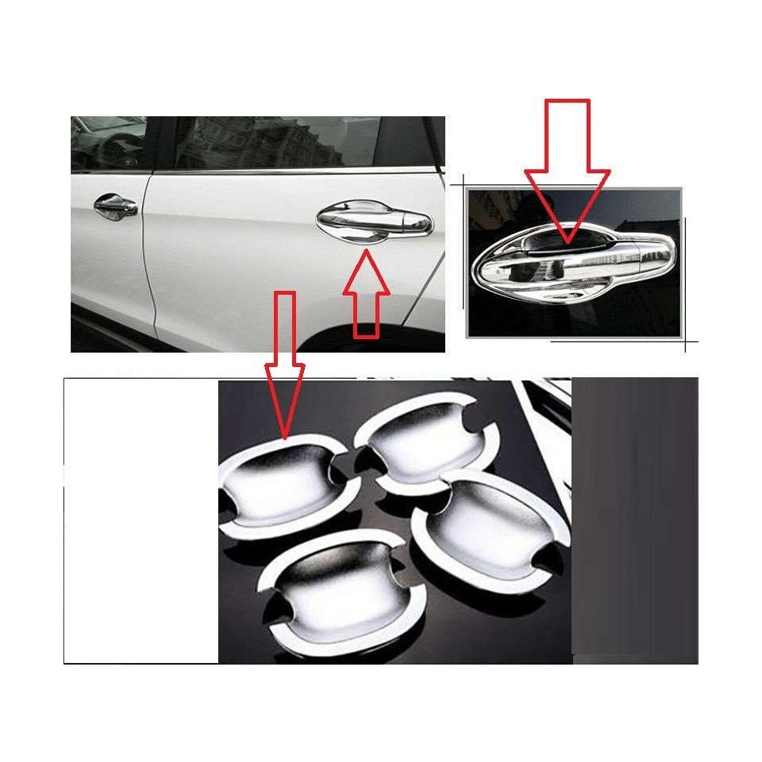 Hyundai Tucson 2004-2014 Uyumlu Dış Kapı Kolu Iç Kaplama Abs Krom