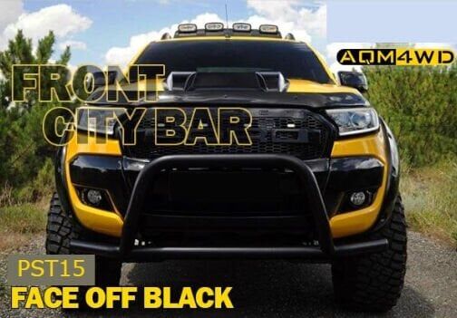 Ford Ranger Uyumlu Yedek Parça 2006+ Off Road Ön Tampon Koruma Demiri Siyah Face Off AQM4WD PST15