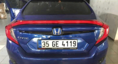 Honda Civic Fc5 2016-2020 Uyumlu Bagaj Arma Çıtası Piano Black