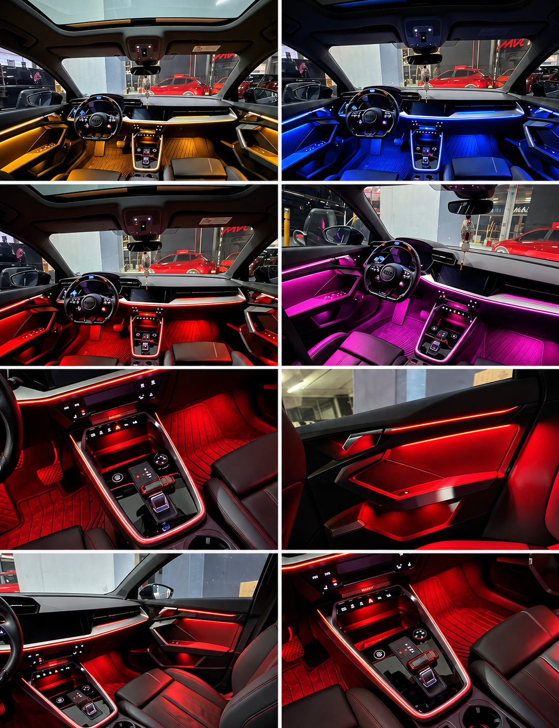 AUDİ A3 Araç Yılı 2021-2023 Rainbow Ambiyas ışık olmayan için Orijinal trimleri ile