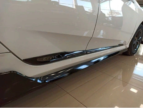 Honda Civic Fc5 2016-2020 Uyumlu Yan Kapı Çıta Kaplama Civic Yazılı - Siyah Prm