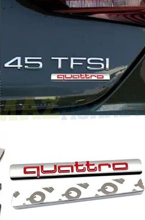 Audi Quattro Uyumlu Kırmızı Bagaj Logosu 7×1 Cm