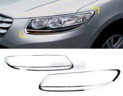 Hyundai Santa Uyumlu Fe 2006-2012 Uyumlu Ön Far Kaplama ABS Krom Parça