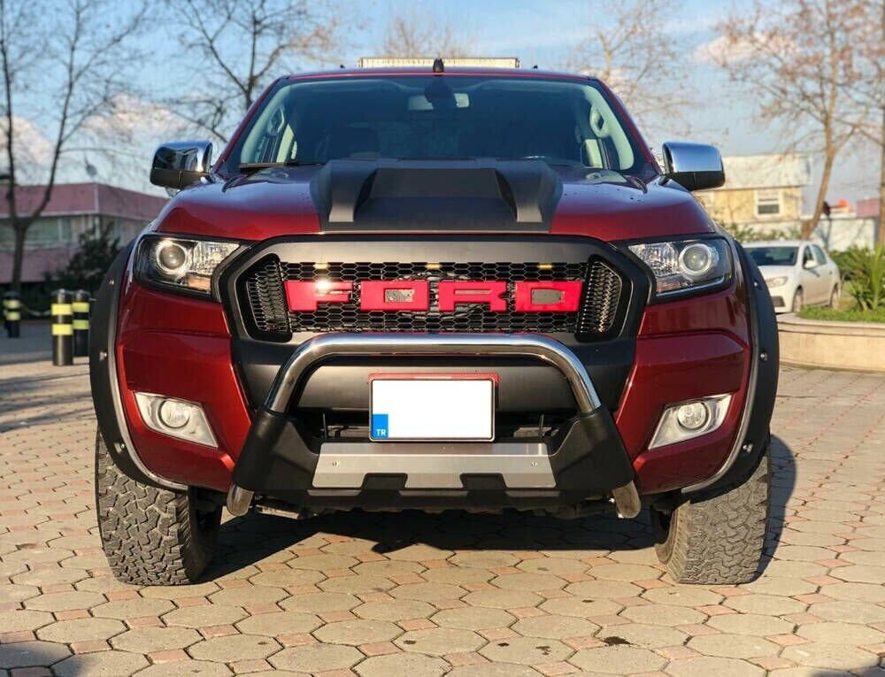 Ford Ranger Uyumlu 2006+ Off Road Krom Poliüretan Ön Koruma Ön Tampon Koruma Demiri Amazonplus AQM4WD PWT15