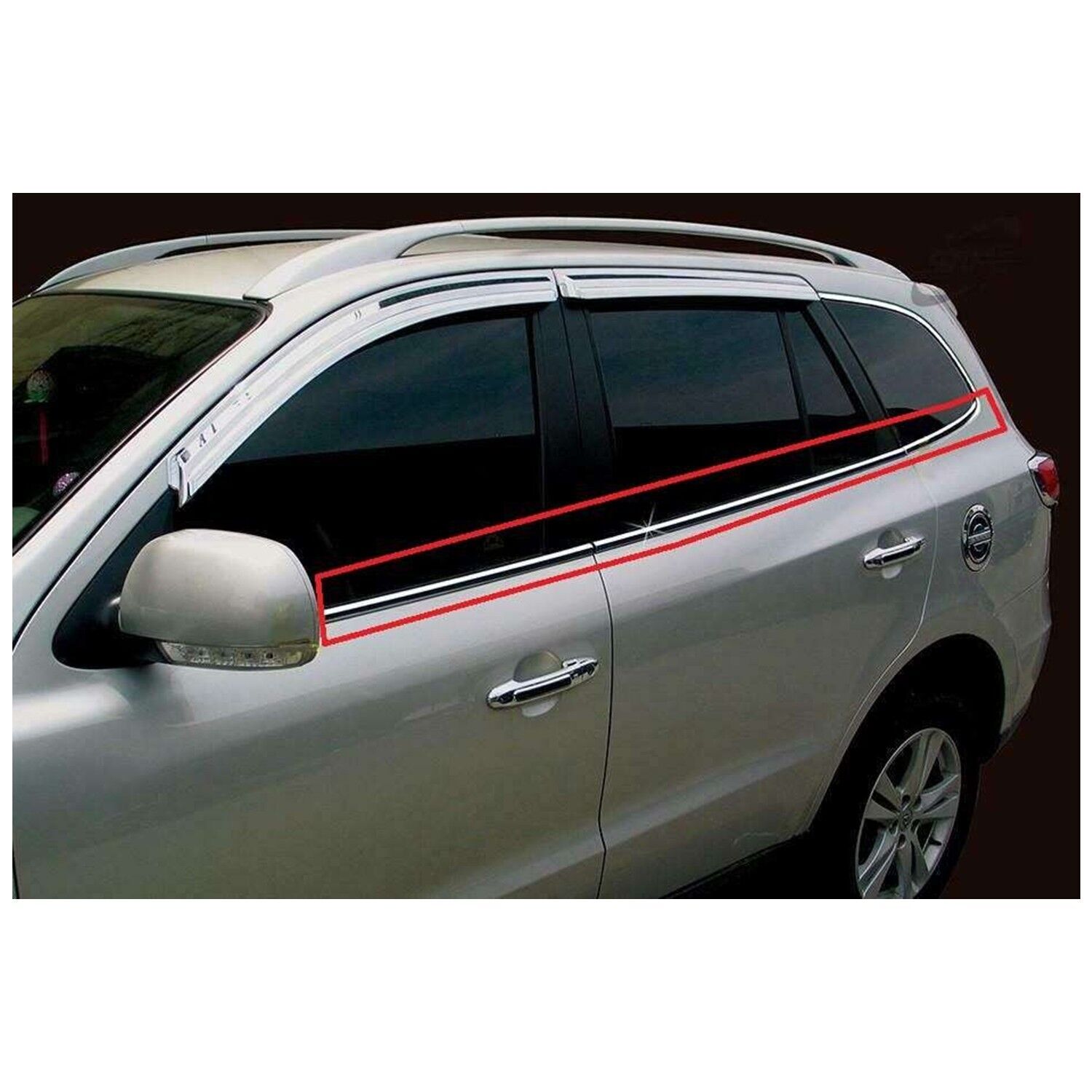 Hyundai Santa Fe 2006-2012 Uyumlu Cam Çıtası Krom