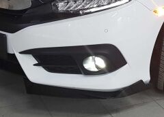 Honda Civic Uyumlu 2016-2020 Çıkıntılı Ön Flap Piano Black Dizayn B