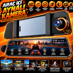 Vrlens 4K Ultra HD Wi-Fi Akıllı Araç İçi Dikiz Aynası Kamera (Dashcam) Vrpro