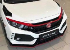 Honda Civic Fc5 2016-2020 Uyumlu Ön Panjur Kaş Kaplama Kırmızı