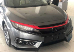 Honda Civic Fc5 2016-2020 Uyumlu Ön Panjur Kaş Kaplama Kırmızı