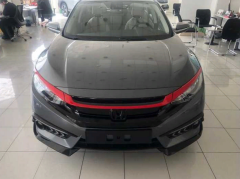 Honda Civic Fc5 2016-2020 Uyumlu Ön Panjur Kaş Kaplama Kırmızı