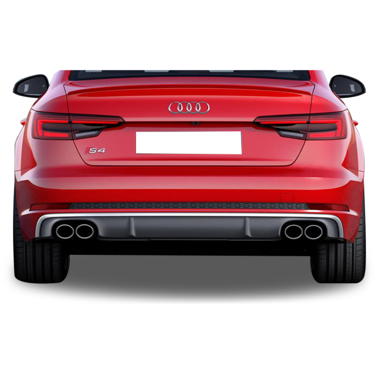 Audi A4 B9 2017 - 19 S4  Uyumlu Difüzör (Sağ Sol Çıkış) Plastik Boyasız