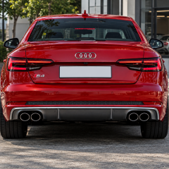 Audi A4 B9 2017 - 19 S4  Uyumlu Difüzör (Sağ Sol Çıkış) Plastik Boyasız