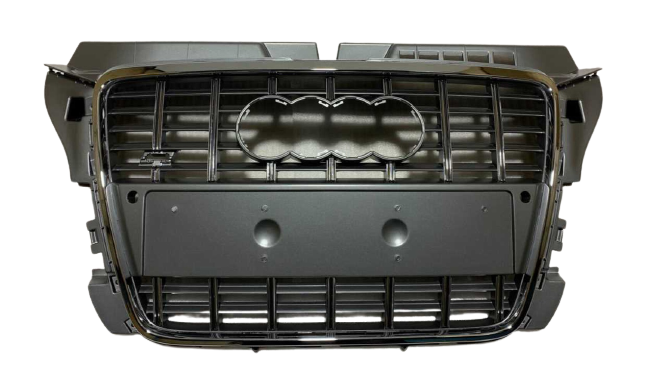 Audi A3 S3 2008-2012  Uyumlu Yedek Parça Panjur Gri Krom Çerçeve