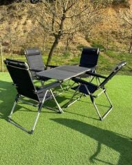 Alüminyum Xxl Masa + 4 Lüx Sandalye Set