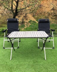 Alüminyum Xxl Masa + 2 Lüx Sandalye Set