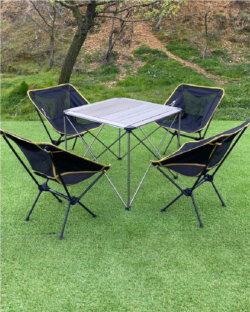 Alüminyum Büyük Masa + 4 Pratik Sandalye Set