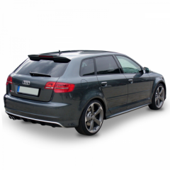 Audi A3 8P S3 2005 - 2008  Uyumlu 2 Kapı Arka Tampon Eki - Difüzör (Plastik)