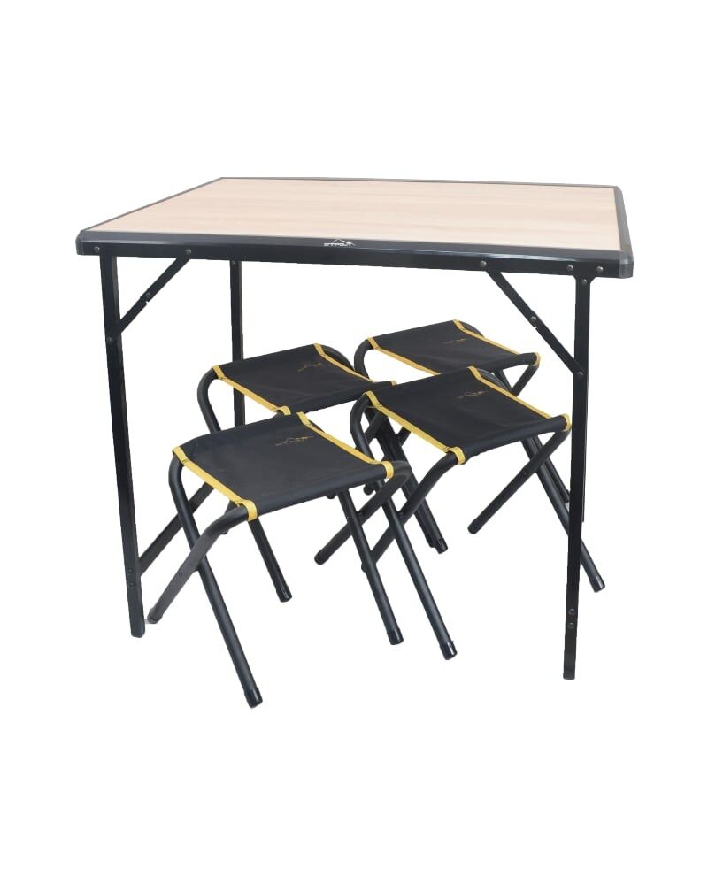 Mdf Katlanır Masa Küçük + 4 Katlanır Tabure Set