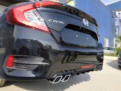 Honda Civic Fc5 Uyumlu 2016-2020 Difüzör Kare Egzoz Piano Black