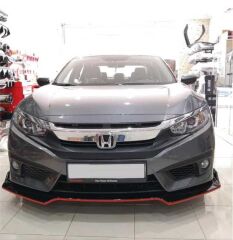 Honda Civic Fc5 Uyumlu  2016-2020 Ön Lip 3 Parça