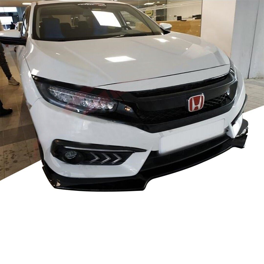 Honda Civic Uyumlu Yedek Parça Fc5 3 Parça Ön Lip (Plastik)