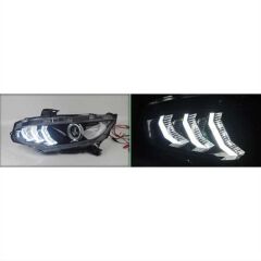Honda Civic Fc5 Uyumlu 2016-2021 Animasyonlu Mustang Dizayn Led Far Takımı