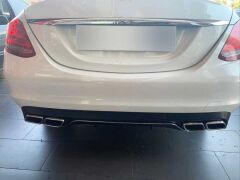 W205 C Serisi İçin Silver Difüzör & Egzoz Seti (Normal Sedan) Silver Egzoz İle