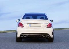 W205 C Coupe Difüzör & Egzoz Seti Piano Black (AMG Coupe) Siyah Egzoz İle