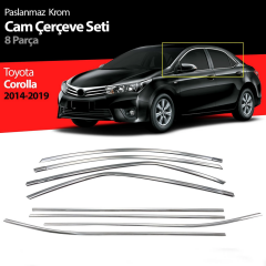 Toyota Corolla 2014-2019 Uyumlu Krom Cam Çevirme