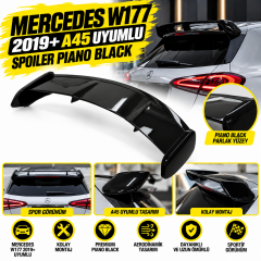 Mercedes W177 2019+ A45 Uyumlu Spoiler Piano Black