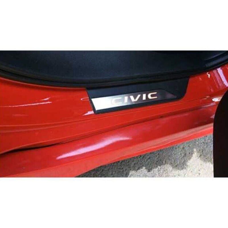Honda Civic Uyumlu  Fc5-FK7 Işıklı Kapı Eşiği Kırmızı 2016-2020