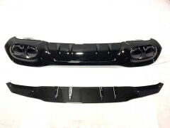 Mercedes A45 W177 HB 2019+ Uyumlu Yedek Parça Difüzör & Siyah Egzoz Seti