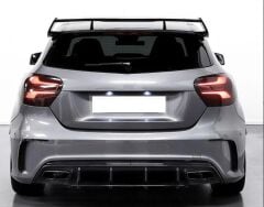 Mercedes W176/A Serisi (2012-2015) Uyumlu A45 Görünümlü Difüzör ve Siyah Egzoz Seti