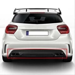 Mercedes W176/A Serisi (2012-2015) Uyumlu A45 Görünümlü Difüzör ve Siyah Egzoz Seti