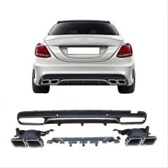 Mercedes W205/C Serisi – C63 Difüzör ve Krom Egzoz Seti (Sedan)