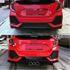 Honda Civic Fk7 Uyumlu 2016-2020 Hb Typer Arka Tampon Ek