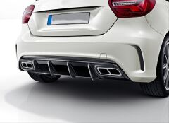 Mercedes W176/A Serisi (2012-2015) Uyumlu A45 Görünümlü Difüzör ve Krom Egzoz Seti