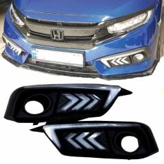Honda Civic FC5 Uyumlu Ön Sis Gündüz Farı Ledli DRL Ok Dizayn Kayarlı