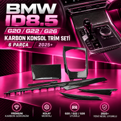 ID8.5 – G20 / G22 / G26 Karbon Konsol Trim Seti (6 Parça) 2025+