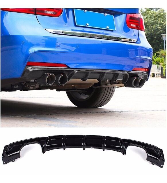 BMW F30 Uyumlu Yedek Parça M Performance Difüzör Parlak Siyah