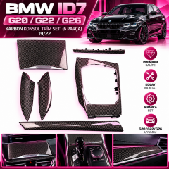 Bmw Id7 - G20/G22/G26 - Karbon Konsol Trim Seti (6 Parça) - 19/22