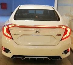 Honda Civic Fc5 Uyumlu 2016-2021 Hareketli Sinyalli Led Stop Ve Spoiler Takımı Kırmızı