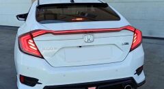 Honda Civic Fc5 Uyumlu 2016-2021 Hareketli Sinyalli Led Stop Ve Spoiler Takımı Kırmızı